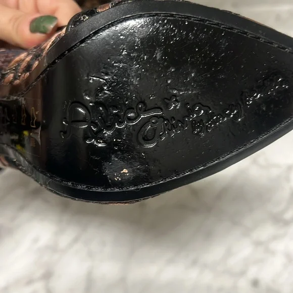 Alice + Olivia Embroidered Pumps Heels- Size 41.women black gold Boho Ball Party - Picture 7 of 10